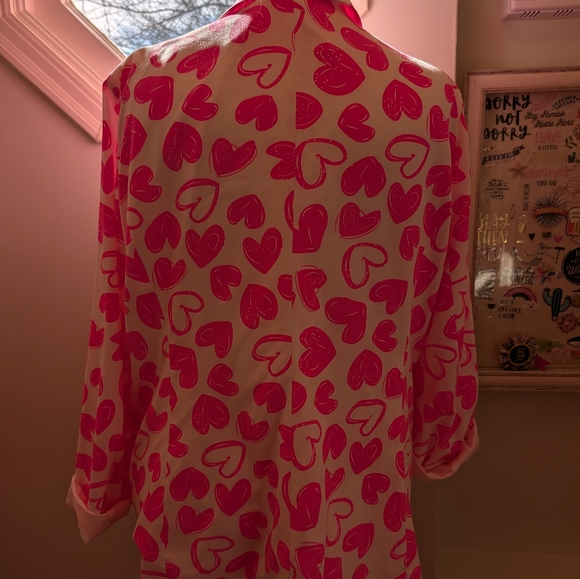 Neon pink heart blazer - Picture 3 of 4